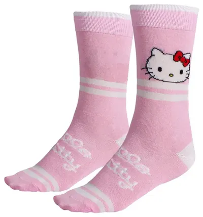Șosete Cerda Animation: Sanrio - Hello Kitty (Pink with Stripe), mărimea 36/43