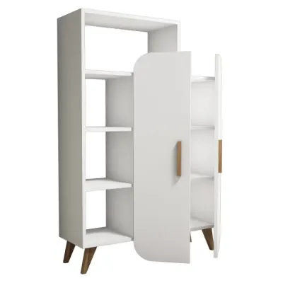 Biblioteca FORM, alb, 90x32x132 cm