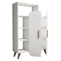 Biblioteca FORM, alb, 90x32x132 cm