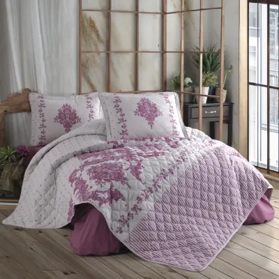 Set cuvertura de pat dublu, 3 piese, Bumbac 100%, 240x260cm, Clasy, ANKA