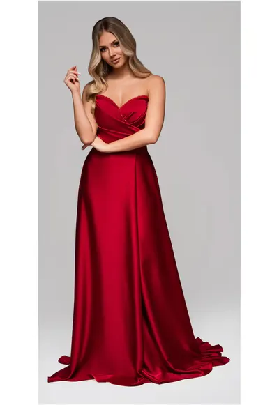 Rochie de seara maxi LA-OM-DLR267 - Visiniu