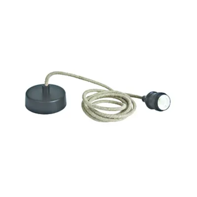 Rope Line pendant lamp, E27, l=2m, negru