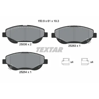 Set placute frana, frana disc TEXTAR 2500601