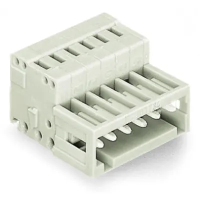 1-conductor male connector; 100% protected against mismating; Strain relief plate; 1.5 mm²; Pin spacing 3.5 mm; 7-pole; 1,50 mm²; light gray