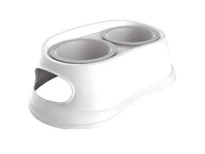 Castron dublu din plastic, pentru caini, M-PETS, 2 x 350 ml