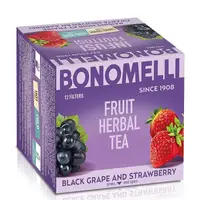 Ceai de fructe cu struguri negri și căpșuni, 12 pliculețe, Bonomelli