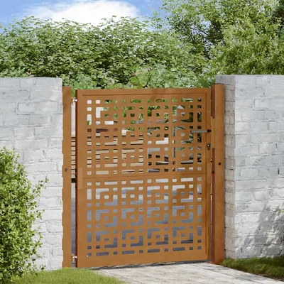 vidaXL Poartă de grădină 100x100 cm, oțel rezistent la intemperii, model cruce