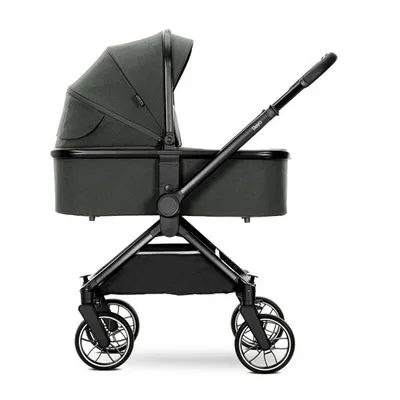 Carucior 2 in 1 pentru copii Lorelli Reya Green, cadru din aluminiu, suspensii, geanta, cos individual cu maner de transport, maner si sezut reversibile, greutate suportata 22 kg