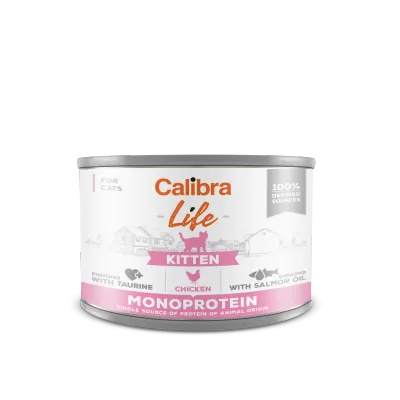 Hrana umeda pisici, Calibra Cat Life Kitten Chicken, 200 g