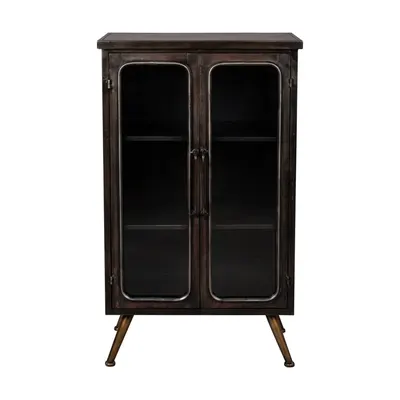 Vitrină neagră din metal 60x100x35 cm Denza – Dutchbone
