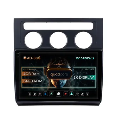 Navigatie 2K Volkswagen Touran (2003-2010), Android, S-Quadcore 4GB RAM + 64GB ROM, 10.36 Inch - AD-BGS100042K+AD-BGRKIT053