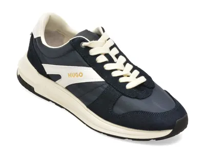 Pantofi sport HUGO bleumarin, 3605, din material textil si piele naturala