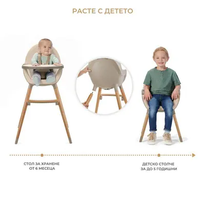 Scaun de masa 2 in 1 Kinderkraft Fini 2 Grey