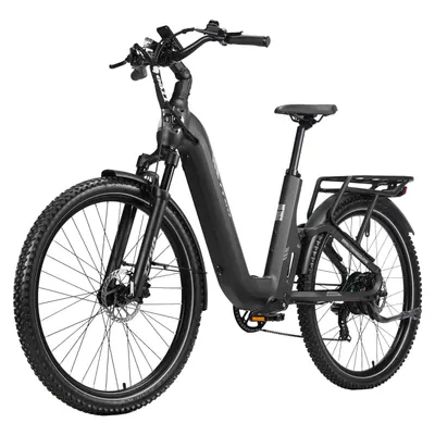Bicicletă electrică TTGO E-SUVO pentru femei, cu suspensie completă