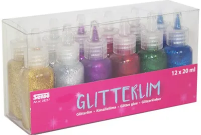 Glitter Glue Sense, 12 sticle de lipici