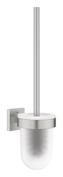 Perie WC Grohe Start Cube, pe perete, metal/sticla, mat, otel satinat, 40977DC0