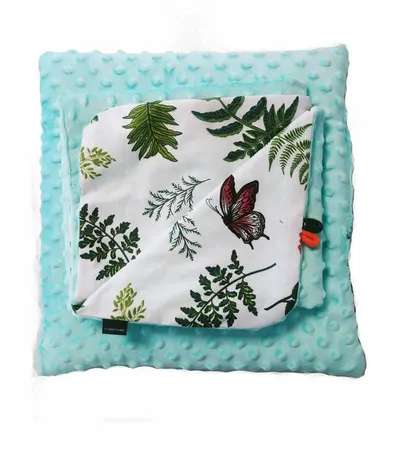 Set Paturica si perna Minky pentru copii 580 Verde 75x85 cm