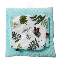 Set Paturica si perna Minky pentru copii 580 Verde 75x85 cm