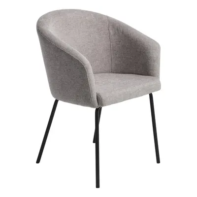 Scaun de sufragerie gri deschis cu cotiere tapițat Easton – Unique Furniture