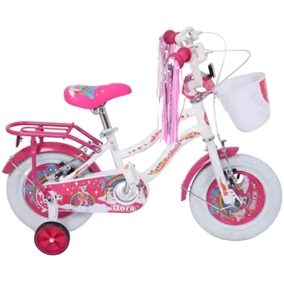 Bicicleta pentru copii 2-4 ani Belderia Dora, roti 12 inch, roti ajutatoare