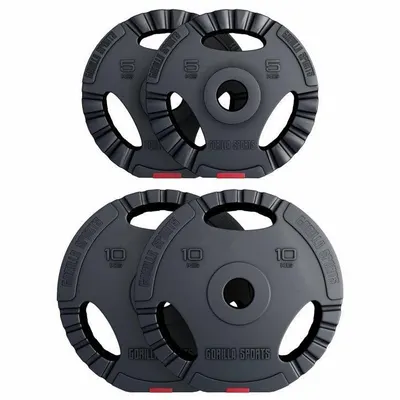 Set discuri Olimpice cu Grip 30 kg - 2 x 5 kg + 2 x 10 kg Ø 50/51mm