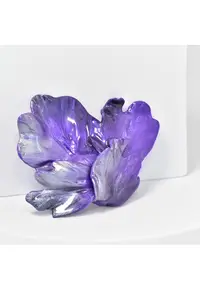 Brosa din lut polimeric si rasina epoxidica - design floral - unicat - 5x7cm