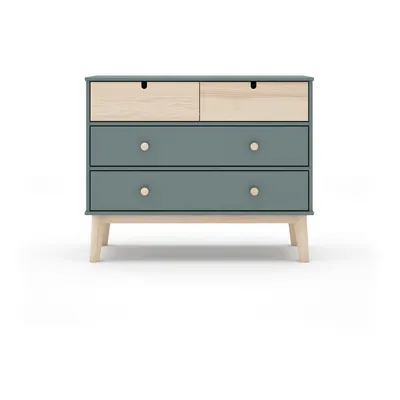 Comodă de copii verde prăfuit 100x81x40 cm Estefania – Marckeric