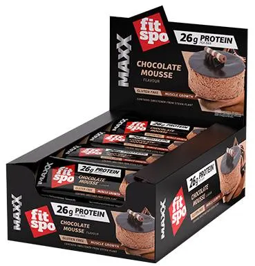 Maxx Baton proteic, mousse de ciocolată, 12 x 75 g, FitSpo