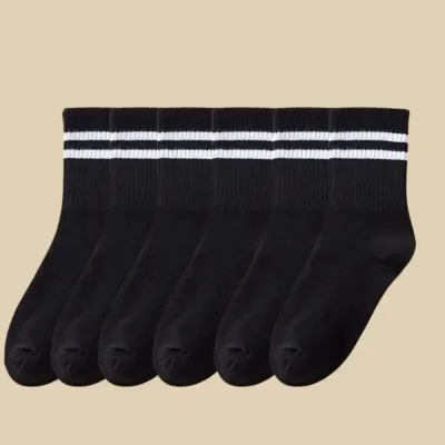Set 6 perechi de sosete pentru dama, SS059, Negru, marime universala (35-39)