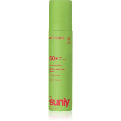 Attitude Sunly Kids Watermelon & Coco spray autobronzant cu minerale SPF 50+ pentru copii 75 ml