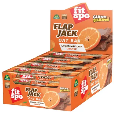 Flapjack, ciocolată și portocală, 12 x 90 g, FitSpo