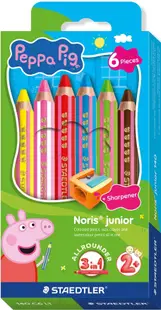 Set de creioane colorate Staedtler Noris Junior - Peppa Pig, 6 culori