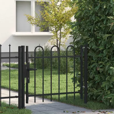 vidaXL Poartă de gard cu o singură ușă BOXTEL cu capac tip cerc 100 x 75 cm