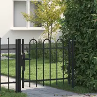 vidaXL Poartă de gard cu o singură ușă BOXTEL cu capac tip cerc 100 x 75 cm