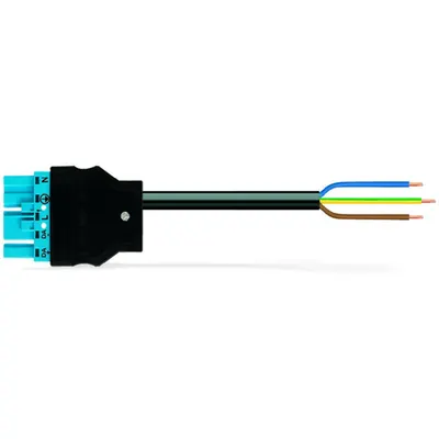 pre-assembled connecting cable; Cca; Plug/open-ended; 5-pole; Cod. I; H05Z1Z1-F 3G 1.5 mm²; 3 m; 1,50 mm²; blue