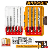Set Burghie SDS Plus Beton 9 buc AKDL30906 – 6-16mm, 110-160mm, Burghie pentru Rotopercutor, Zidarie si Beton