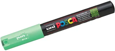 Marker permanent cu varf rotund Uni Posca - PC-1M, 1.0 mm, verde deschis