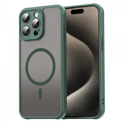 Husa MagSafe pentru Apple iPhone 15 Pro, Techsuit, HaloFrost II, Verde