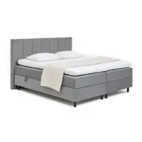 Pat boxspring gri cu spațiu de depozitare 160x200 cm Elva Bold Line – Bonami Selection