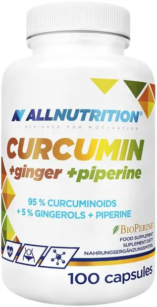 Curcumin + Ginger + Piperine, 100 capsule, AllNutrition