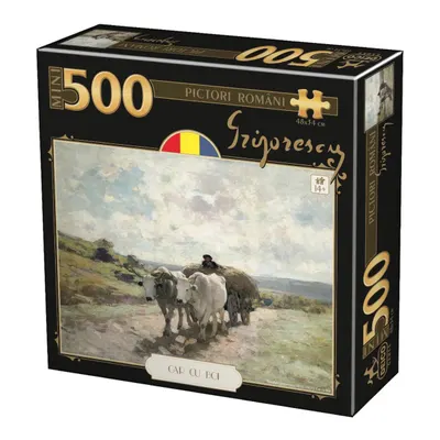 Puzzle - Pictori romani - Nicolae Grigorescu - Car cu boi - 500 piese