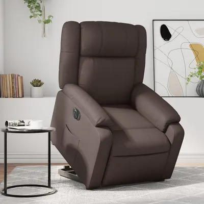 Gossi fotoliu rabatabil electric cu ridicare, maro, piele ecologica