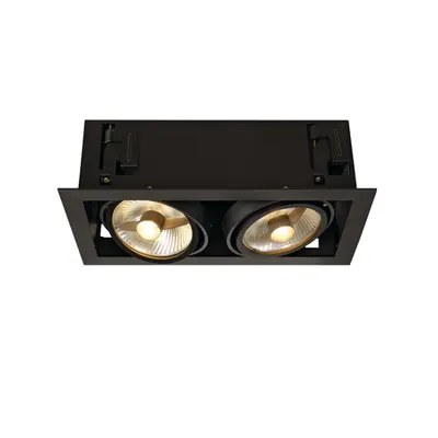 Spot incastrat, KADUX Ceiling lights GU10, black double-headed, QPAR111, rectangular, matt black, max. 150W