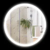 kleankin Oglindă rotundă luminoasă LED de baie Ø 70 cm murală cu iluminare 3 culori comutator tactil 23W alb argintiu | Aosom Romania