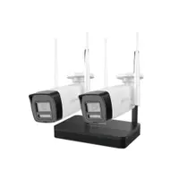 Kit supraveghere exterior WiFi HikVision Easy-Link HiLook IKS-2044BH-PH/W, 4MP, 2.8 mm, IR 30, microfon, difuzor, detectie miscare, slot card