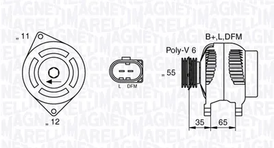 Alternator (12V, 150A) potrivit ALFA ROMEO 159, BRERA, SPIDER 3.2 04.03-11.11
