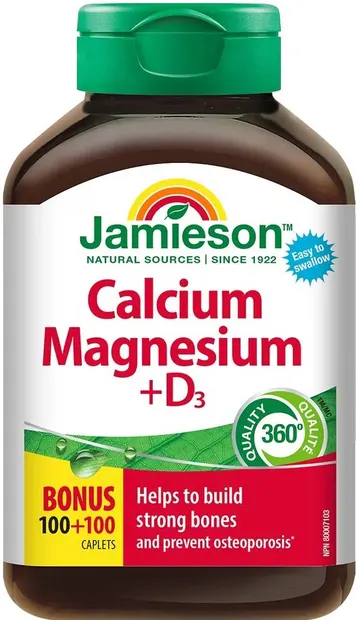 Calciu, magneziu și vitamina D3, 100 + 100 tablete, Jamieson