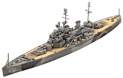 Model de asamblat Revell Militar: Nave - Battleship HMS Duke of York (cu accesorii incluse)