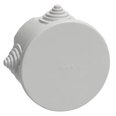 Doza KM41237 pull box pentru montaj aparent d75x40 mm IP44 (RAL7035, 4 lead-ins)