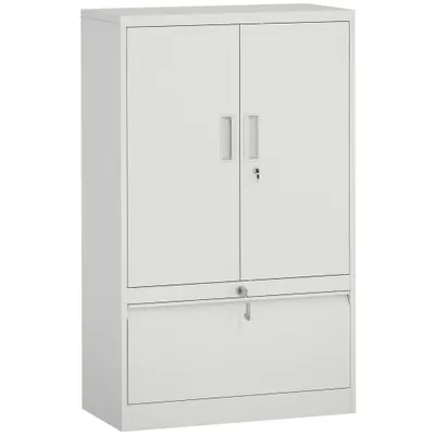 HOMCOM Dulap pentru Birou cu Raft Interior Reglabil și Sertar Alb | Aosom Romania
